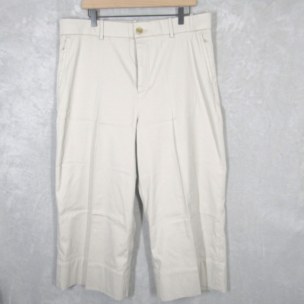 SPANX Wide Leg Cropped Pants Size 1X Stretch Twill Petite Khaki Tan New